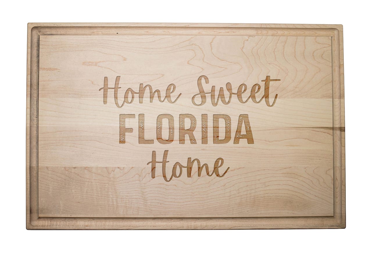 Home Sweet State Home 17" x 11" Maple Cutting Board